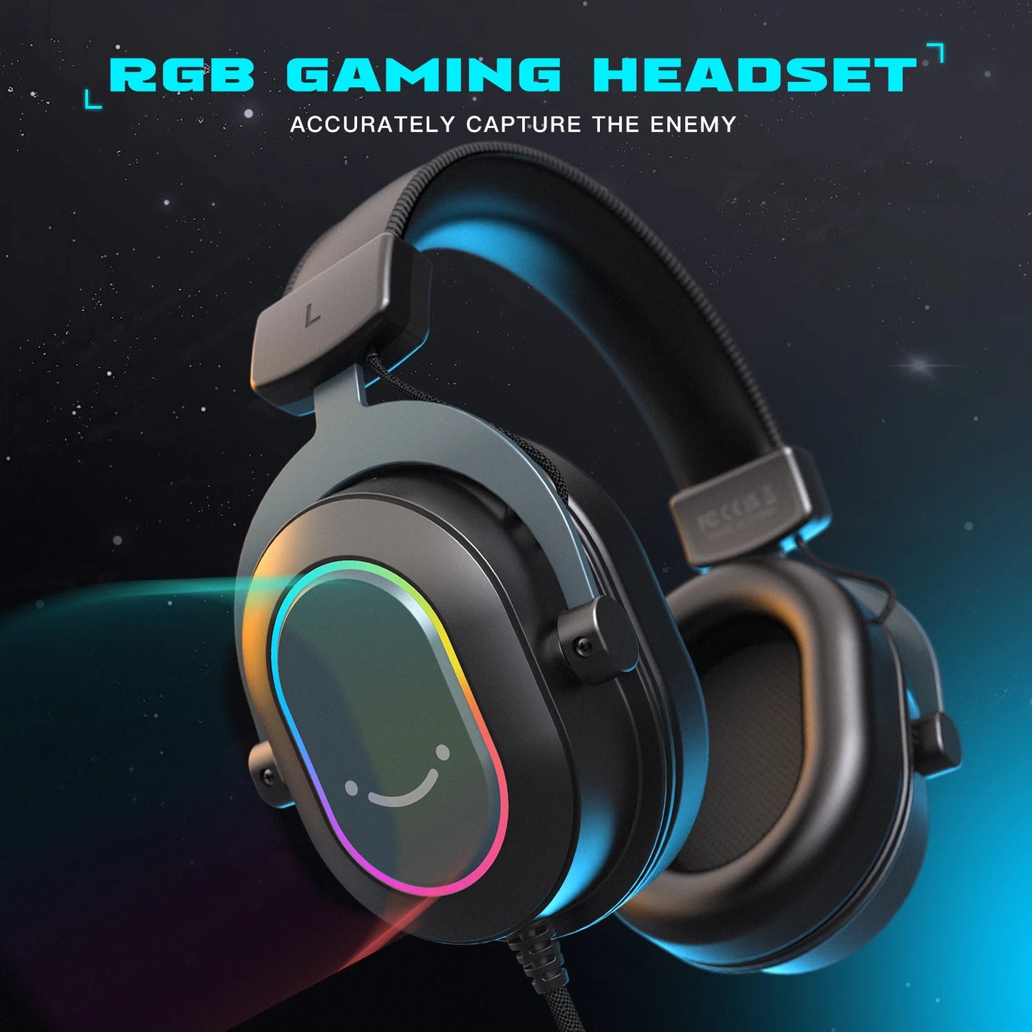 "Fifine Dynamic RGB Headset – Son Surround 7.1 pour Jeu, Film & Musique"