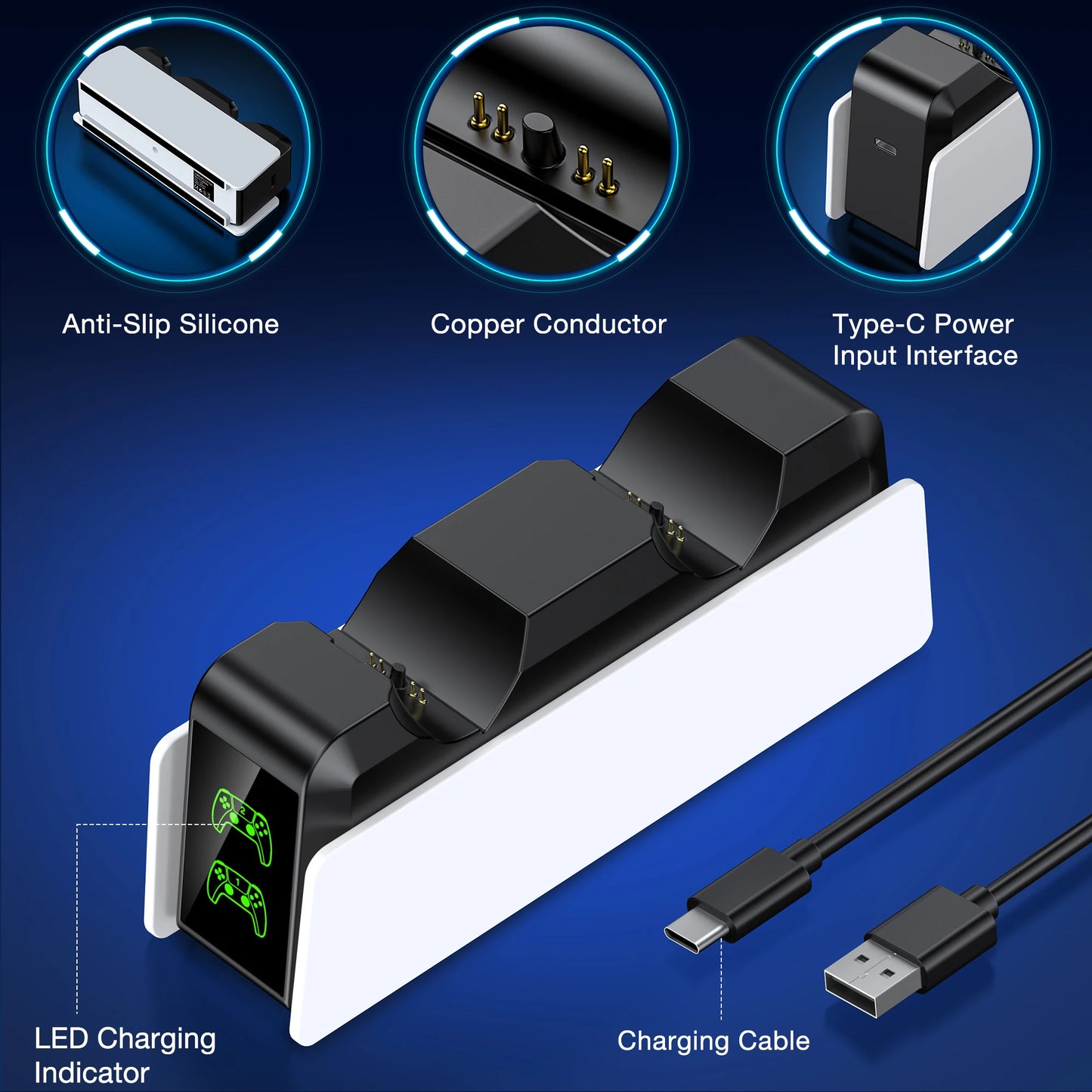 Support de contrôleur sans fil pour Sony PlayStation 5, contrôleur Dualwhip, base de charge, chargeur rapide pour touristes, manette de jeu PS5