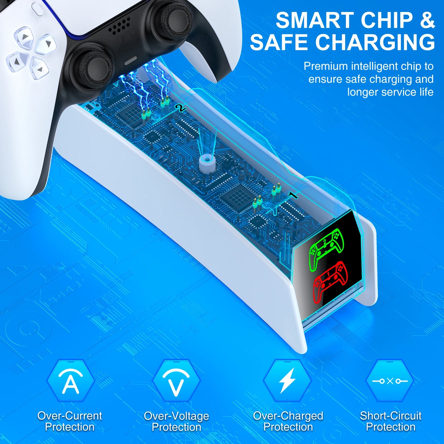 Support de contrôleur sans fil pour Sony PlayStation 5, contrôleur Dualwhip, base de charge, chargeur rapide pour touristes, manette de jeu PS5