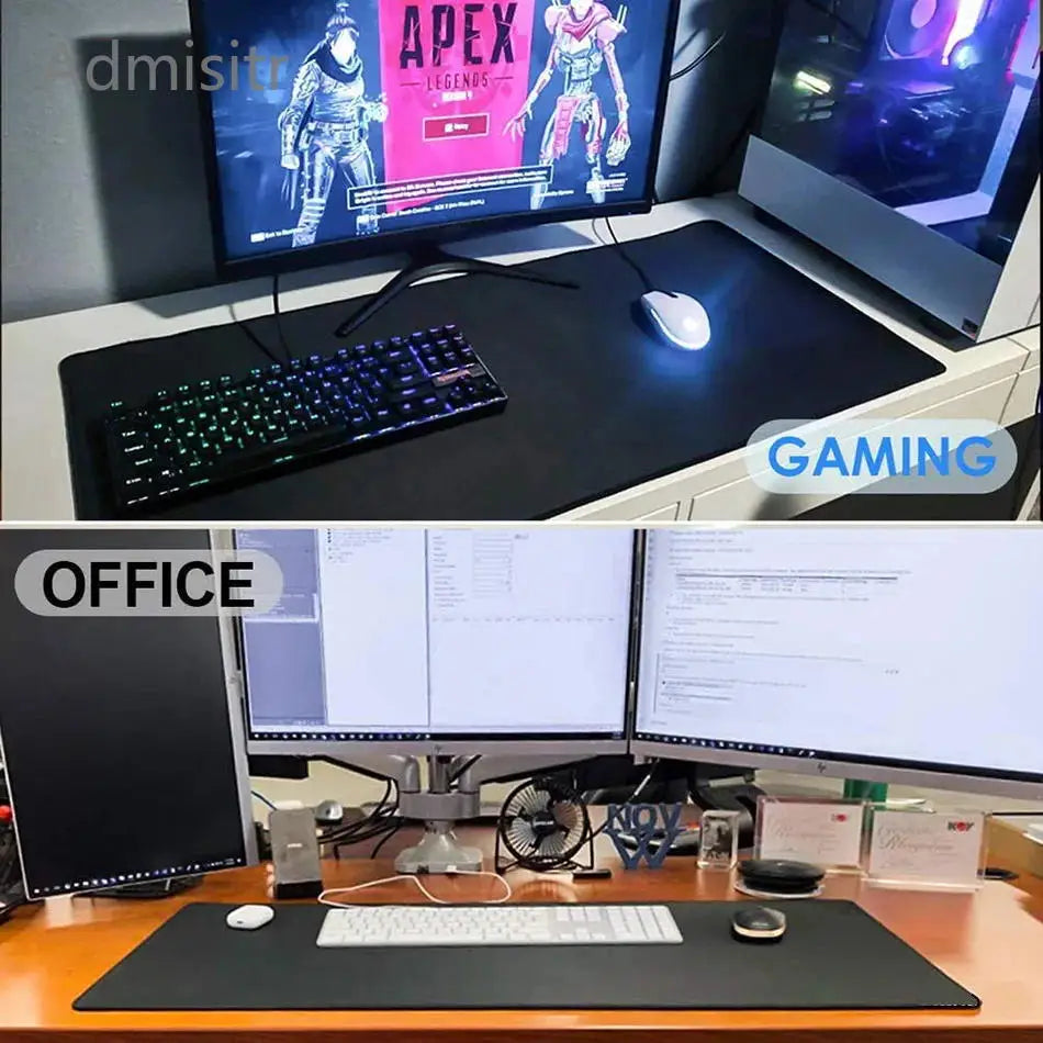 Tapis de bureau XXL noir et blanc Strata liquide tapis de souris grand tapis de souris abstrait tapis de bureau de jeu avec Lockedge bureau tapis antidérapant