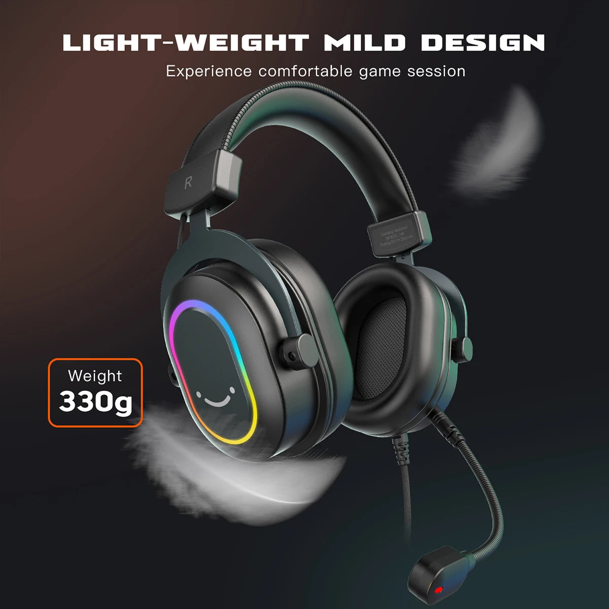 "Fifine Dynamic RGB Headset – Son Surround 7.1 pour Jeu, Film & Musique"