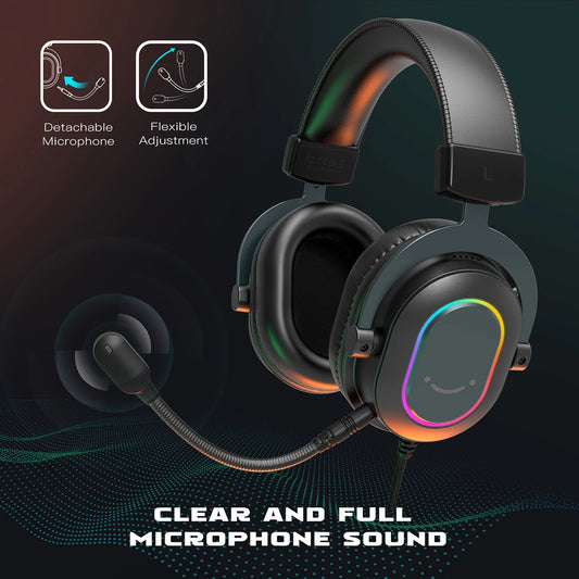 "Fifine Dynamic RGB Headset – Son Surround 7.1 pour Jeu, Film & Musique"