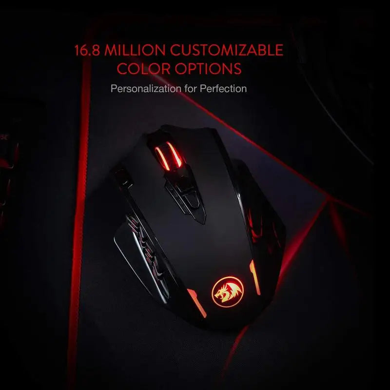 Redragon M913 Gaming 16000 DPI filaire 2.4Ghz souris de joueur optique rvb sans fil 16 boutons programmables, souris noir/blanc