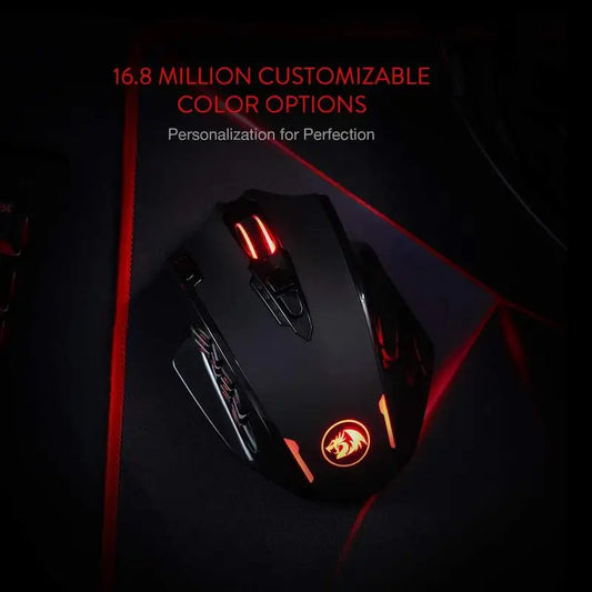 Redragon M913 Gaming 16000 DPI filaire 2.4Ghz souris de joueur optique rvb sans fil 16 boutons programmables, souris noir/blanc